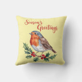 陽気なロビンからの季節の挨拶 クッション (裏面)
