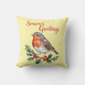 陽気なロビンからの季節の挨拶 クッション (正面)
