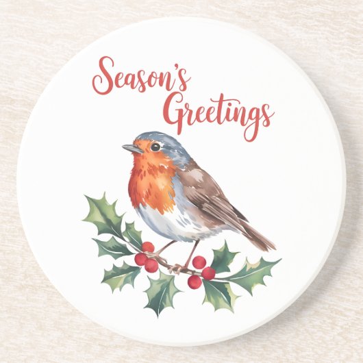 陽気なロビンからの季節の挨拶 コースター (正面)