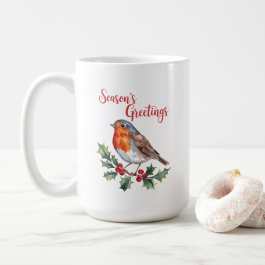陽気なロビンからの季節の挨拶 コーヒーマグカップ (ドーナツ)
