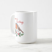 陽気なロビンからの季節の挨拶 コーヒーマグカップ (正面左)