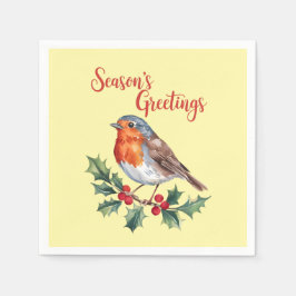 陽気なロビンからの季節の挨拶 スタンダードカクテルナプキン