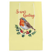 陽気なロビンからの季節の挨拶 ミディアムペーパーバッグ (裏面)