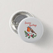 陽気なロビンからの季節の挨拶 缶バッジ (正面&裏面)