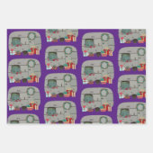 陽気なヴィンテージキャラバントラベルトレーラーホリデー ラッピングペーパーシート (正面3)