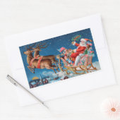 陽気なヴィンテージサンタが彼のスレッドで 長方形シール (封筒)