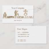 陽気なヴィンテージ猫-明けましておめでとう 名刺 (正面/裏面)