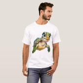 陽気な亀と水中の冒険。 Tシャツ (正面フル)