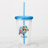 陽気な亀のデザイン アクリルタンブラー (正面)