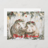 陽気な二頭のカバ ポストカード (正面/裏面)