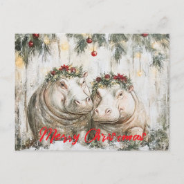 陽気な二頭のカバ ポストカード