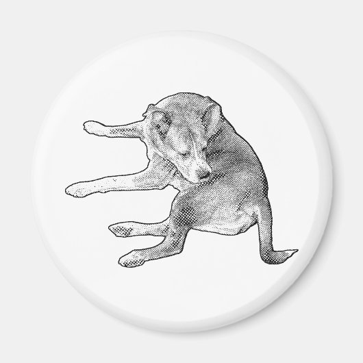 陽気な仔犬のスポット マグネット (正面)