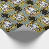 陽気な休日の雪のシーンクリスマス ラッピングペーパー (角)