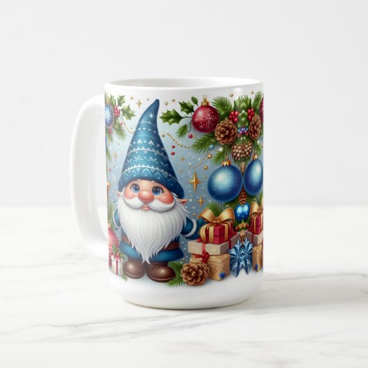 陽気な休日の飾り付きクリスマス格言 コーヒーマグカップ (正面左)