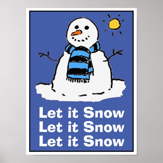 陽気な冬の日と雪だるま。クリスマス ポスター (正面)