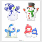 陽気な冬の雪だるまコレクション シール (シート)
