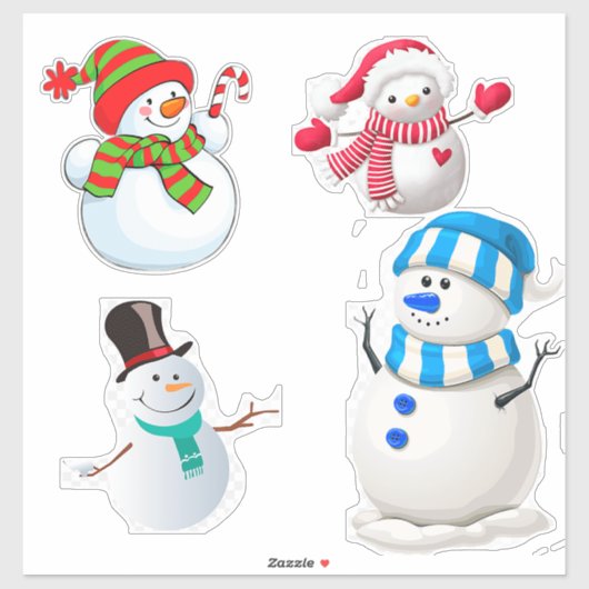 陽気な冬の雪だるまコレクション シール (シート)