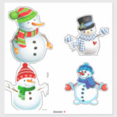 陽気な冬の雪だるまコレクション シール (シート)