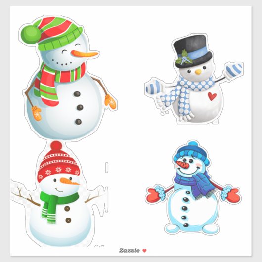 陽気な冬の雪だるまコレクション シール (シート)
