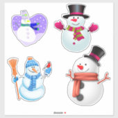 陽気な冬の雪だるまコレクション シール (シート)