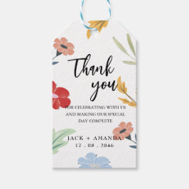 陽気な喜びカラフルのフローラ結婚の贈り物ラベル ギフトタグ