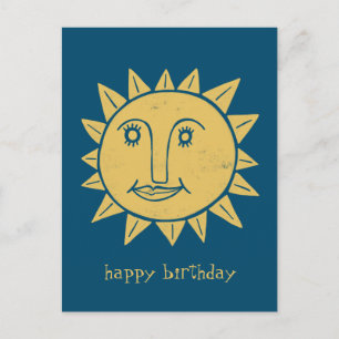 陽気な太陽 HAPPY BIRTHDAY オーダーメイド ポストカード