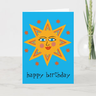 陽気な太陽 HAPPY BIRTHDAY オーダーメイド モダン ボヘミア カード
