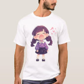 陽気な女の子イラストレーション基本メンズTシャツ Tシャツ (正面)