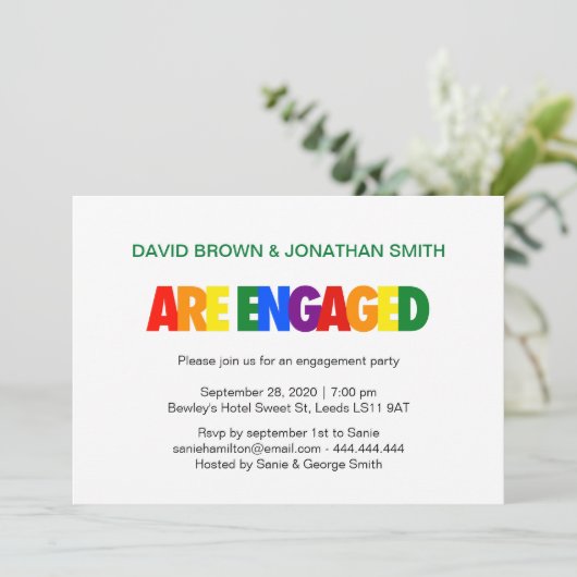 陽気な婚約パーティの虹の旗色 招待状 (スタンド正面)