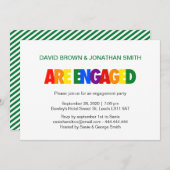 陽気な婚約パーティの虹の旗色 招待状 (正面/裏面)