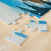 陽気な子犬とホリデージョイ ジグソーパズル (側面)