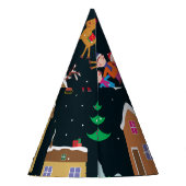 陽気な家族と雪の中のメリークリスマス パーティーハット (裏面)