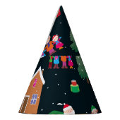 陽気な家族と雪の中のメリークリスマス パーティーハット (左)