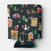 陽気な家族と雪の中のメリークリスマス 缶クーラー (裏面)