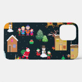 陽気な家族と雪の中のメリークリスマス Case-Mate iPhoneケース (裏面 (横))