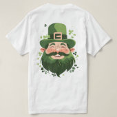 陽気な小人 セントパトリックデーの3Dイラスト Tシャツ (デザイン裏面)