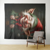 陽気な小妖精や小人と大笑い タペストリー (インサイチュ(横))