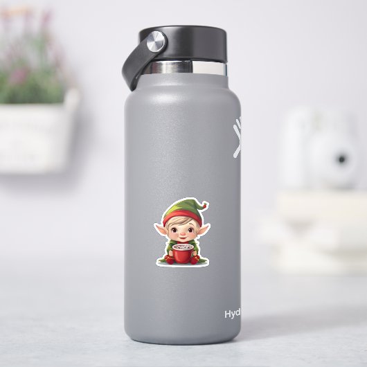 陽気な小妖精や小人ホットココアシール シール (HydroFlask)