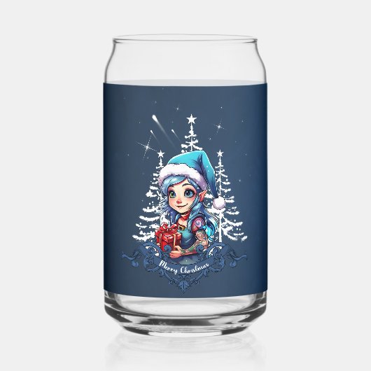 陽気な小妖精や小人 ガラス缶 (正面)