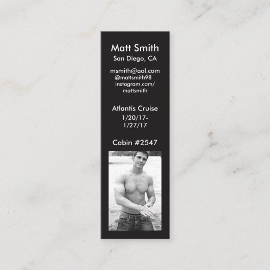 陽気な巡航カード スキニー名刺 (正面)