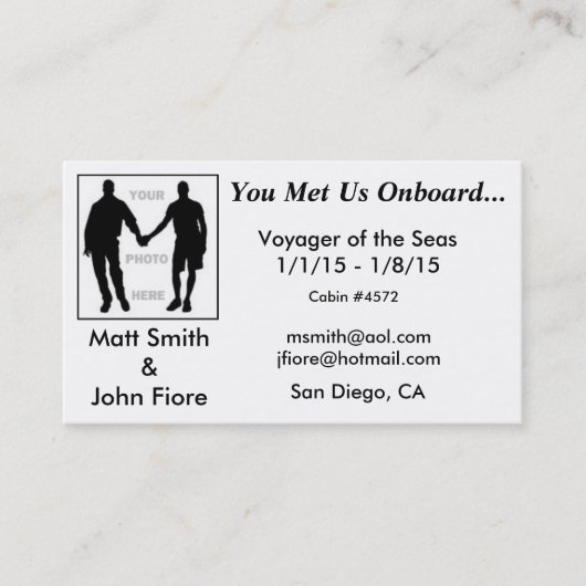 陽気な巡航カード(背部と) 名刺 (正面)