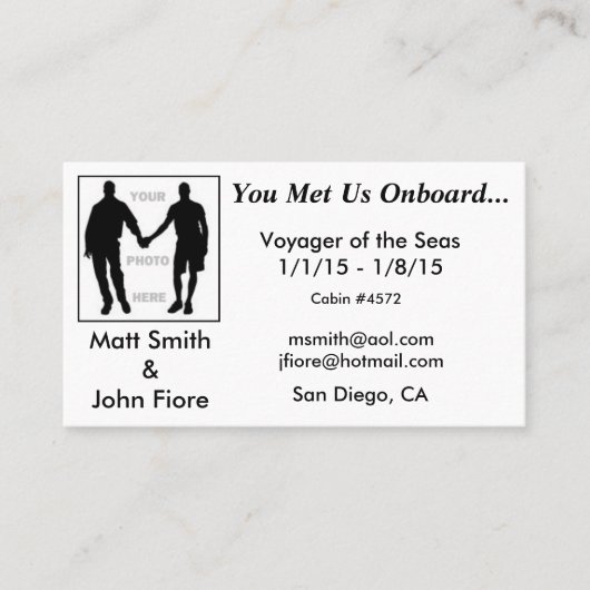 陽気な巡航カード(背部と) 名刺 (正面)