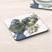 陽気な幸せなヴィンテージの鳥 コースター (左側)
