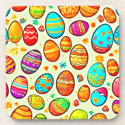陽気な復活祭の卵の漫画 コースター (正面)