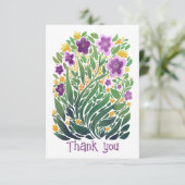 陽気な抽象芸術フローラフラットサンキューカード サンキューカード (スタンド正面)