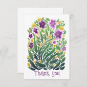 陽気な抽象芸術フローラフラットサンキューカード サンキューカード (正面/裏面)