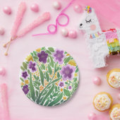 陽気な抽象芸術フローラ ペーパープレート (パーティー)