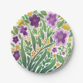 陽気な抽象芸術フローラ ペーパープレート