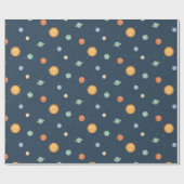 陽気な日曜日および惑星の宇宙の落書きパターン ラッピングペーパー (フラット)