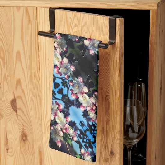 陽気な春のクラボル花模様 キッチンタオル (三つ折り)